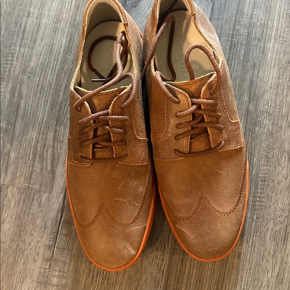 Cole Haan Bark Suede Wingtip with Orange Soles new sz 9.5